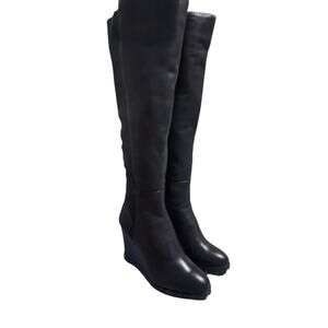 Vince Camuto Leather Women's 8½M Knee High Wedge Platform Stretch Kaelen Boots